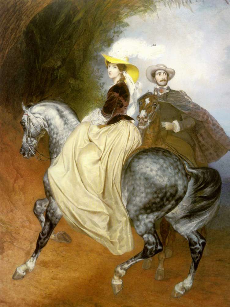 Парный портрет Е.Мюссара и Э.Мюссар (1849), акварель
