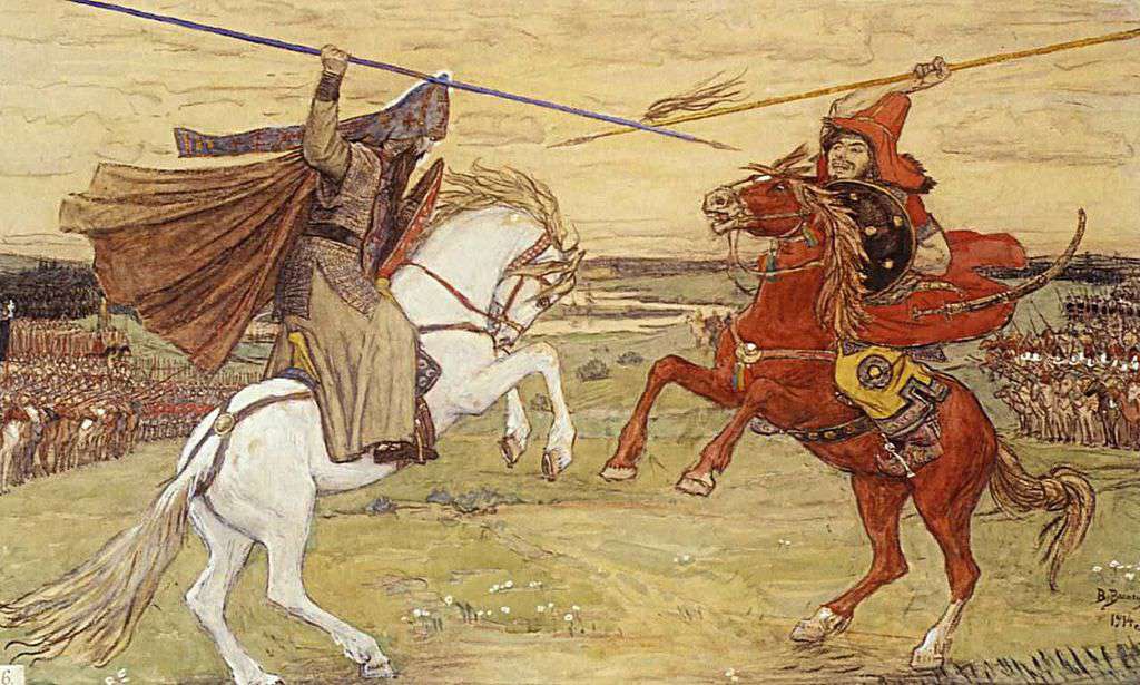 Поединок Пересвета с Челубеем (Телебеем) 1914