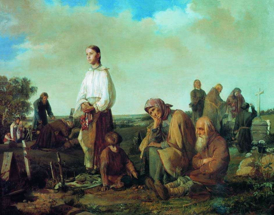 Поминки на деревенском кладбище