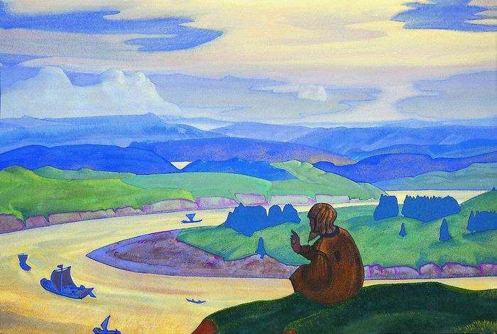 Прокопий Праведный за неведомых плавающих молится (1914)