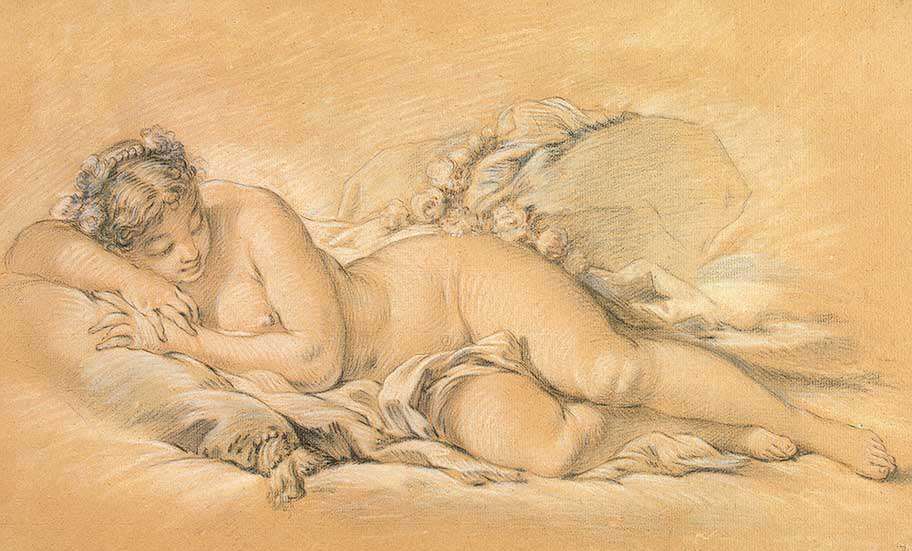 Спящая женщина. Рисунок