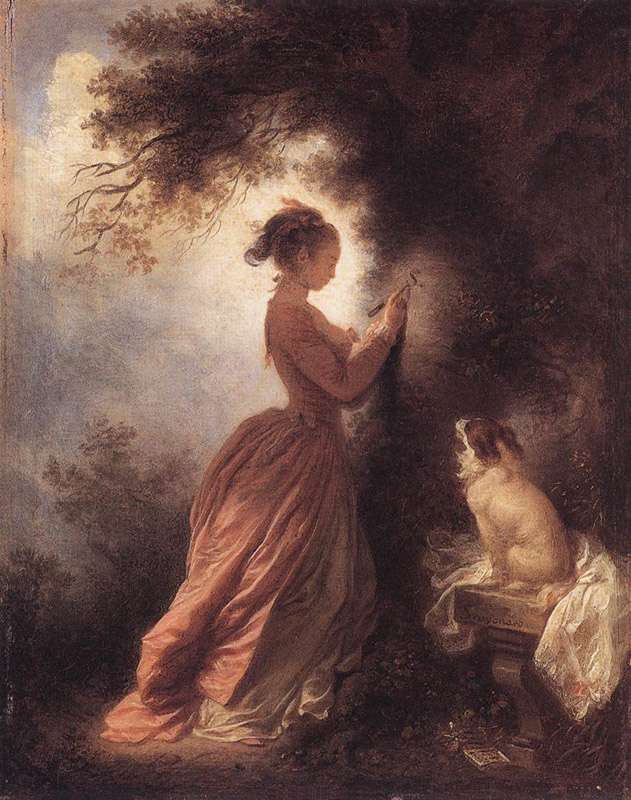 Девочка, играющая с собачкой (1772)
