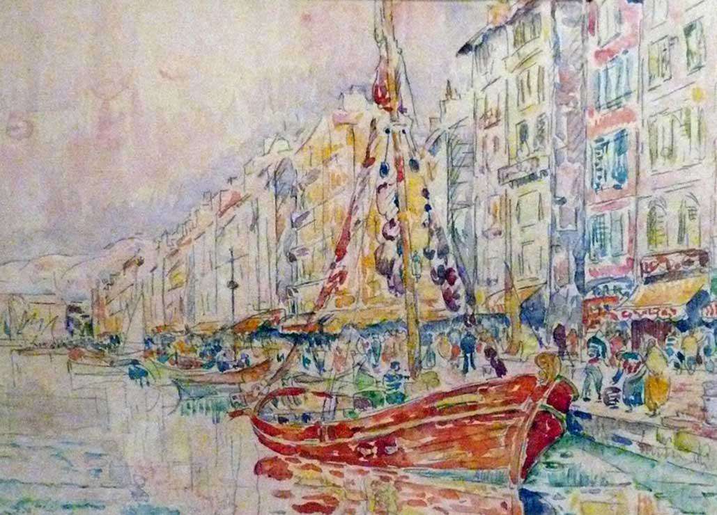 Порт в Марселе (1923), акварель